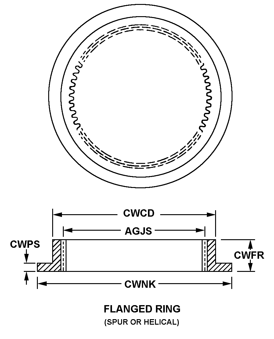 FLANGED RING style nsn 3020-01-071-9371