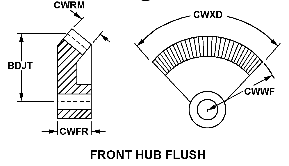 FRONT HUB FLUSH style nsn 3020-00-314-5936