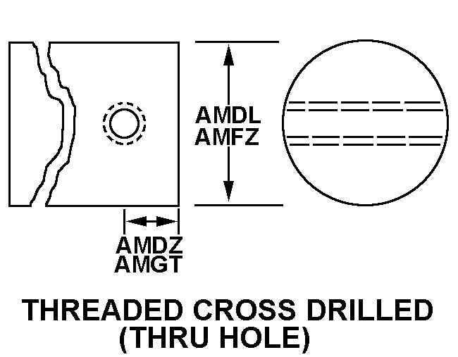 THREADED CROSS DRILLED (THRU HOLE) style nsn 3040-01-095-0901