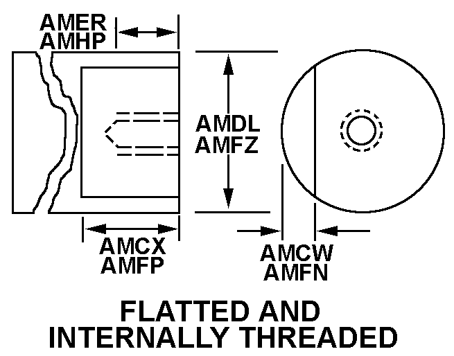 FLATTED AND INTERNALLY THREADED style nsn 3040-00-039-7317