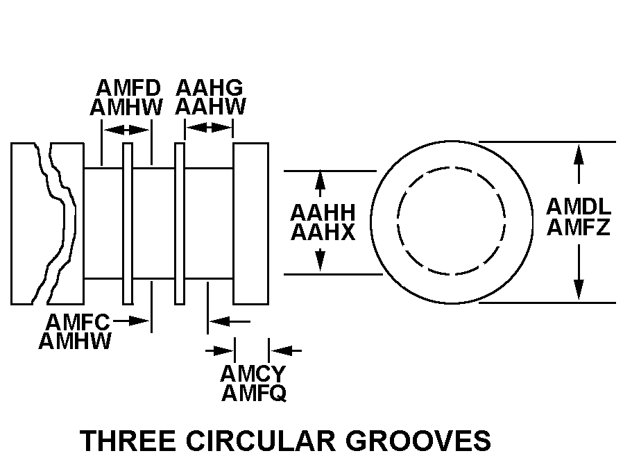 THREE CIRCULAR GROOVES style nsn 3040-00-225-1443