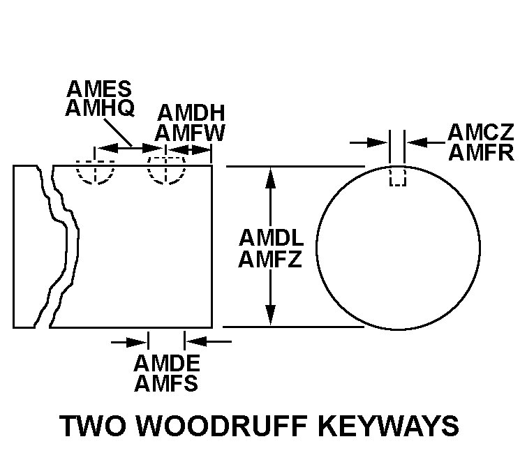 TWO WOODRUFF KEYWAYS style nsn 3040-00-678-0417