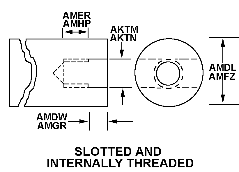 SLOTTED AND INTERNALLY THREADED style nsn 3040-01-499-7655