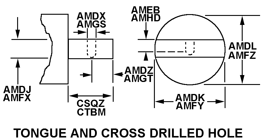 TONGUE AND CROSS DRILLED HOLE style nsn 3040-00-118-1287