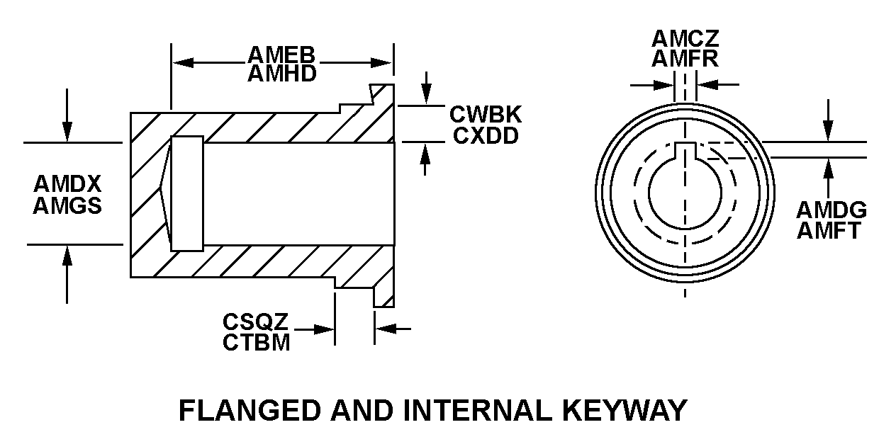 FLANGED AND INTERNAL KEYWAY style nsn 3040-00-384-2684