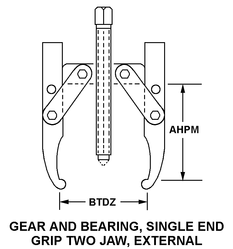 GEAR AND BEARING, SINGLE END GRIP TWO JAW, EXTERNAL style nsn 5120-00-030-7942