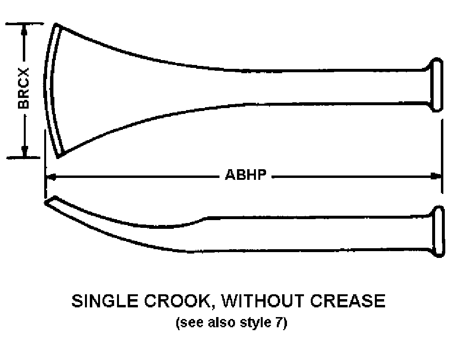 SINGLE CROOK, WITHOUT CREASE style nsn 5120-00-222-3245