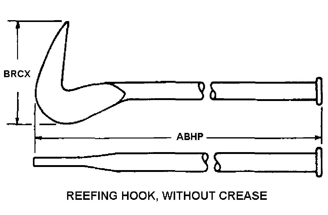 REEFING HOOK, WITHOUT CREASE style nsn 5120-00-222-3249