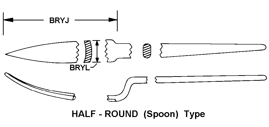 HALF-ROUND (SPOON) TYPE style nsn 5110-00-596-9371