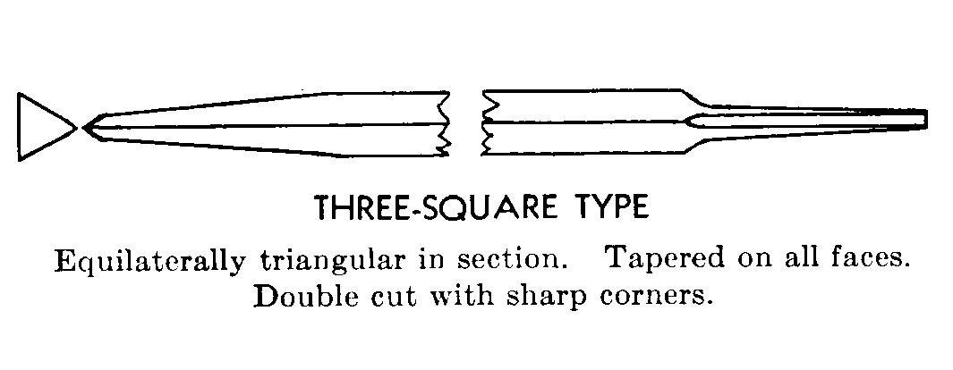 THREE-SQUARE TYPE style nsn 5110-00-156-0198