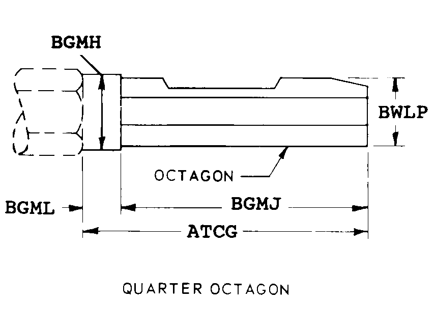 QUARTER OCTAGON style nsn 5130-00-304-9724