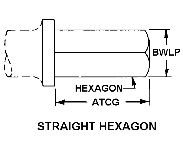 STRAIGHT HEXAGON style nsn 5130-01-322-7805