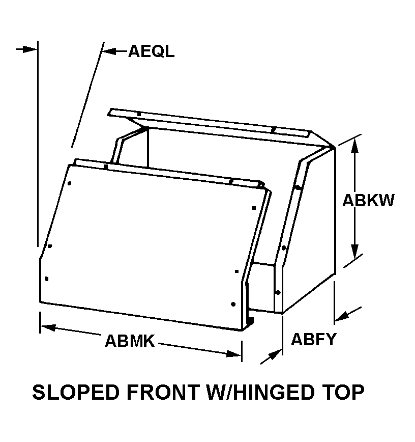 SLOPED FRONT W/HINGED TOP style nsn 5975-00-973-8994