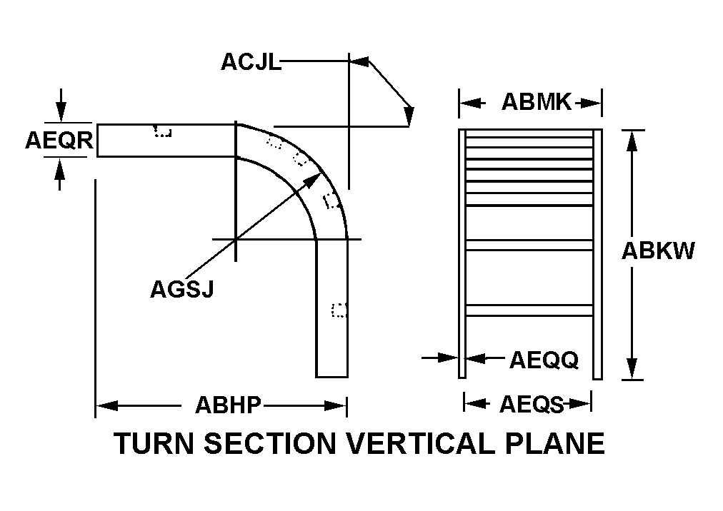 TURN SECTION VERTICAL PLANE style nsn 5975-00-849-3404