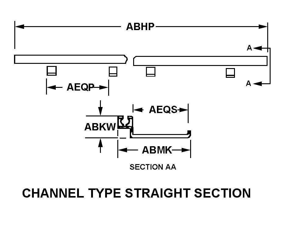 CHANNEL TYPE STRAIGHT SECTION style nsn 5975-00-207-9695