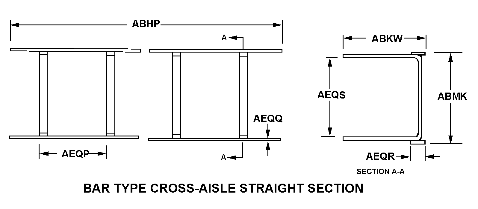 BAR TYPE CROSS-AISLE STRAIGHT SECTION style nsn 5975-01-361-9141