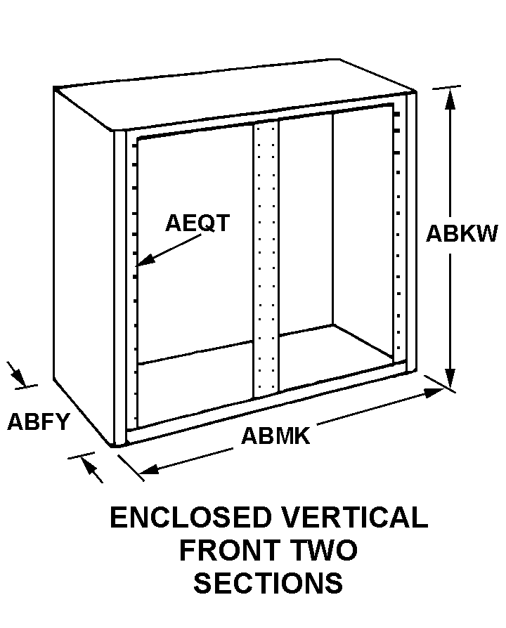 ENCLOSED VERTICAL FRONT TWO SECTIONS style nsn 5975-01-627-9021