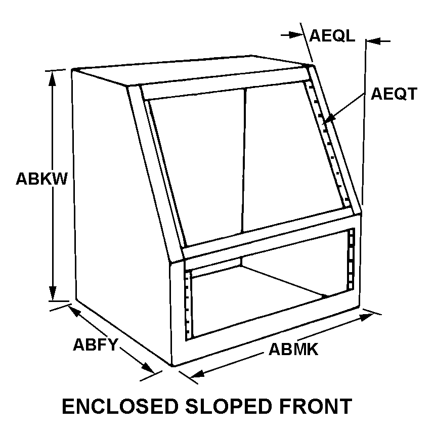 ENCLOSED SLOPED FRONT style nsn 5975-01-275-6886