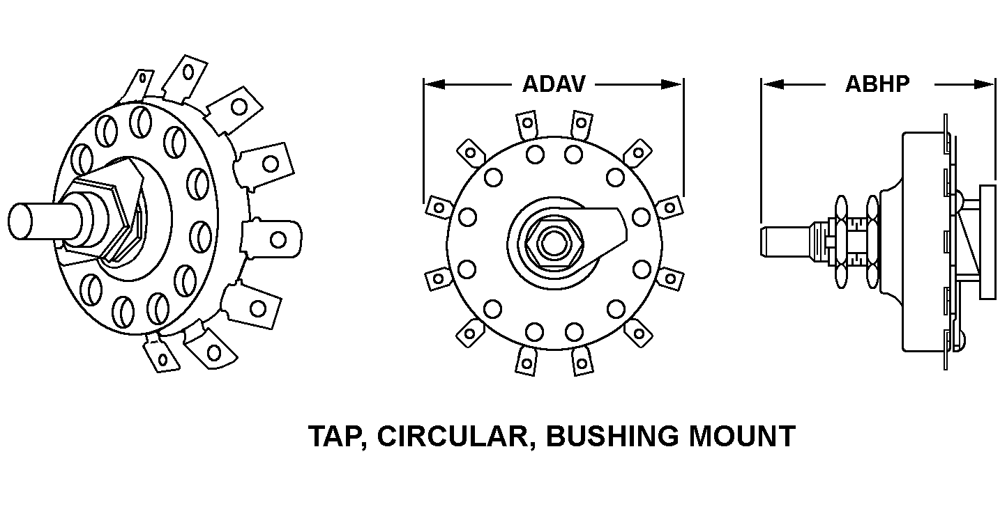 TAP, CIRCULAR, BUSHING MOUNT style nsn 5930-01-031-9984