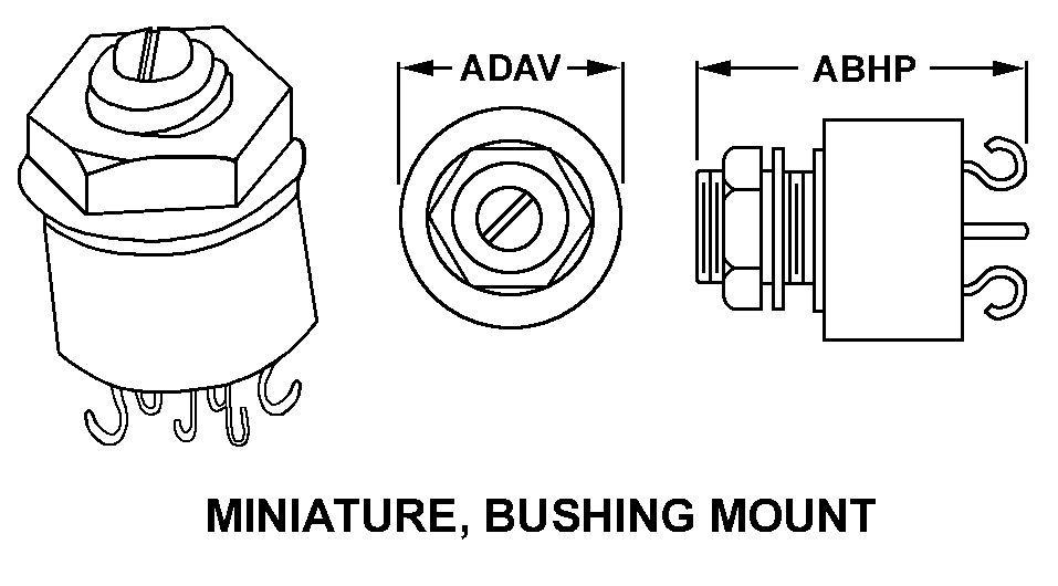 MINIATURE, BUSHING MOUNT style nsn 5930-01-020-2517