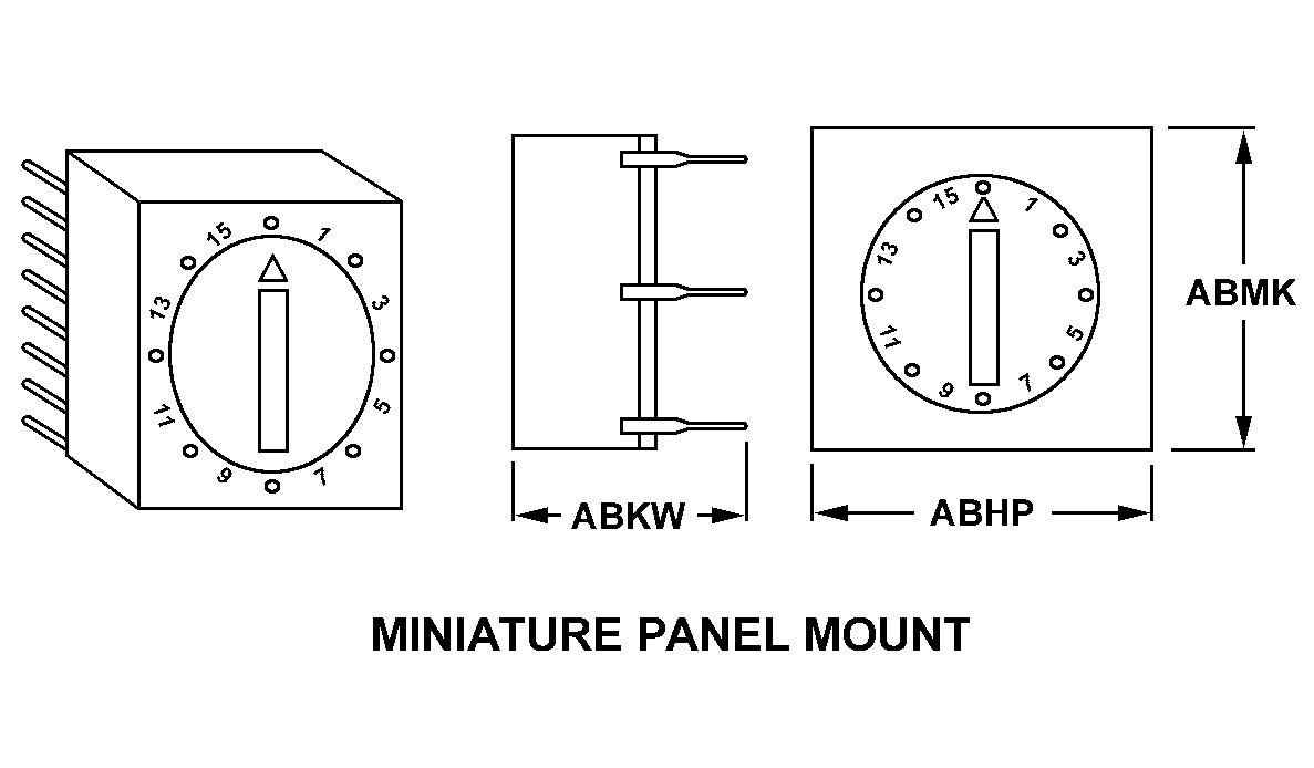 MINIATURE PANEL MOUNT style nsn 5930-00-581-6037