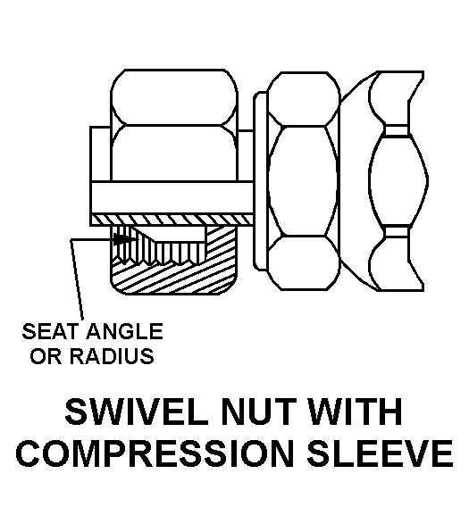 SWIVEL NUT WITH COMPRESSION SLEEVE style nsn 4210-01-083-5733