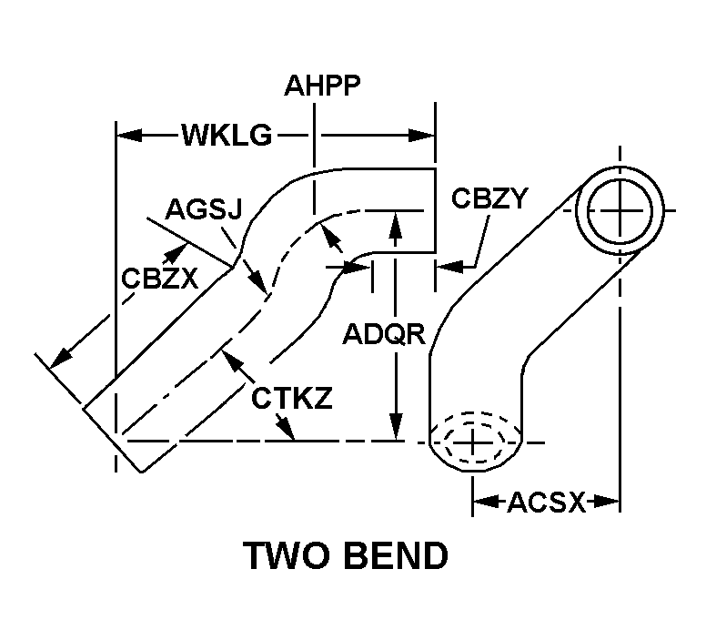 TWO BEND style nsn 4720-01-373-1405
