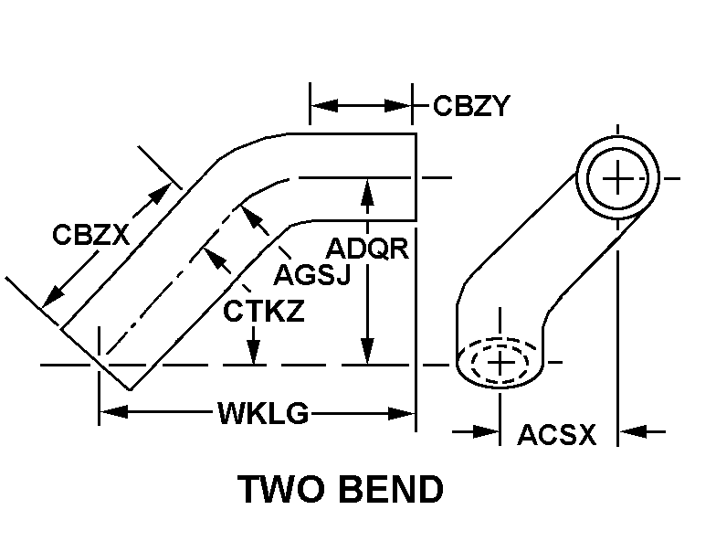 TWO BEND style nsn 4720-01-320-7352