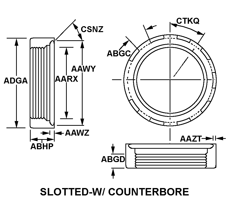 SLOTTED-W/COUNTERBORE style nsn 5975-01-162-2584