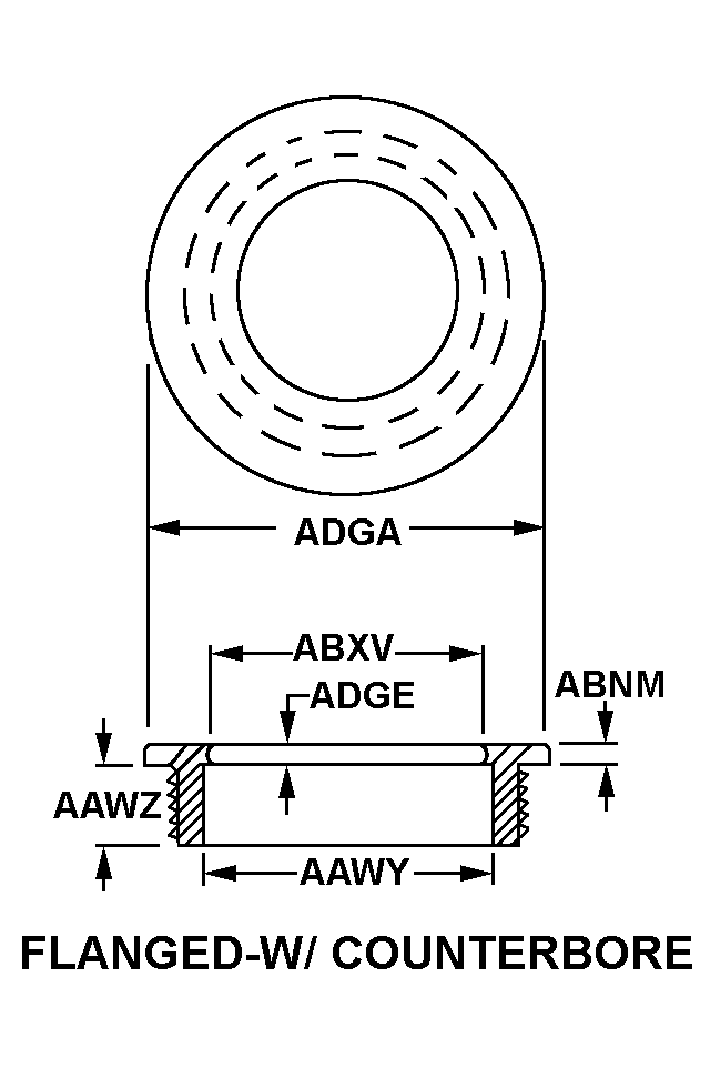 FLANGED-W/COUNTERBORE style nsn 5975-01-622-6779