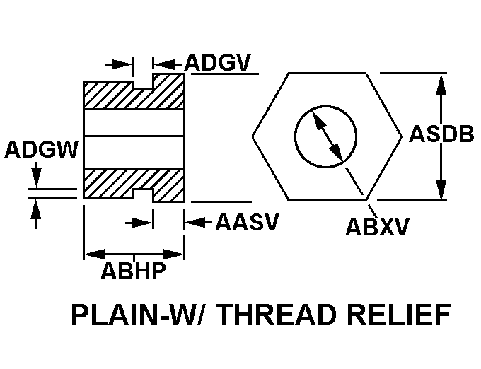 PLAIN-W/THREAD RELIEF style nsn 5975-00-280-3849