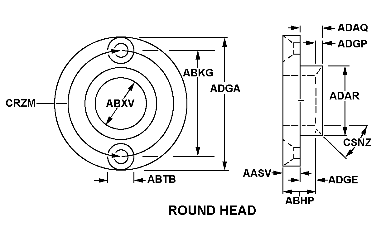 ROUND HEAD style nsn 5975-01-111-8477