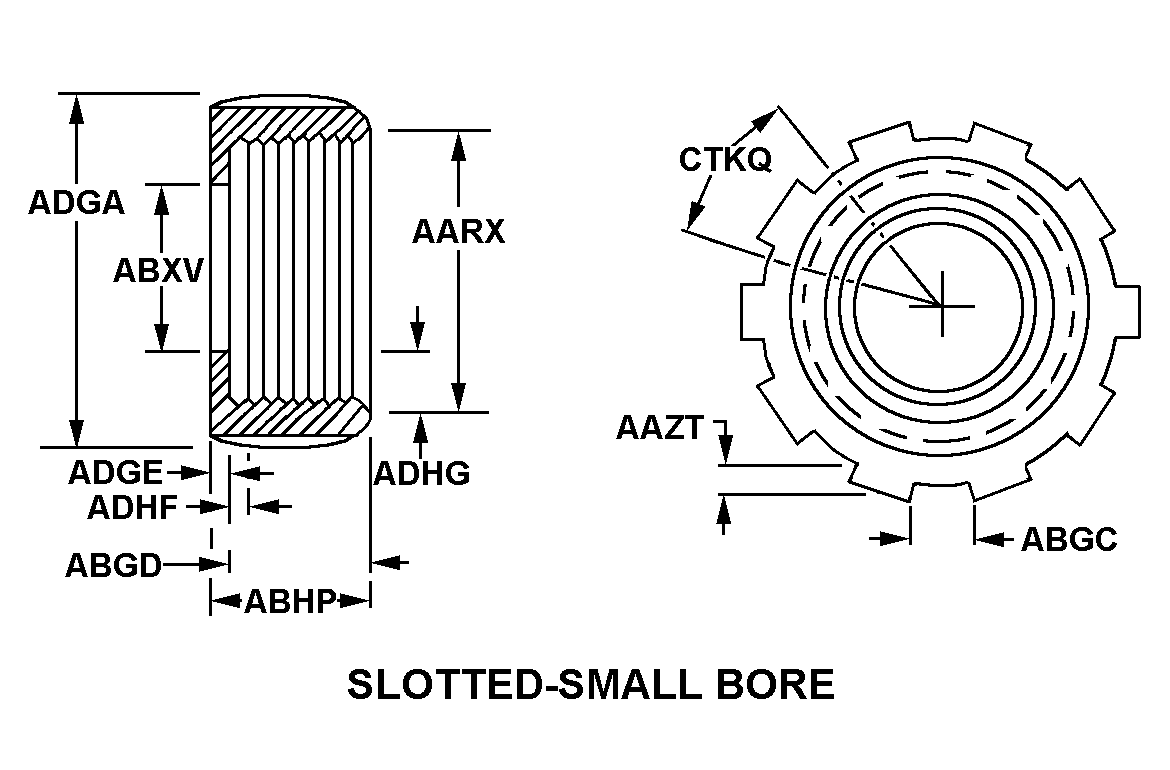 SLOTTED-SMALL BORE style nsn 5975-01-034-8115