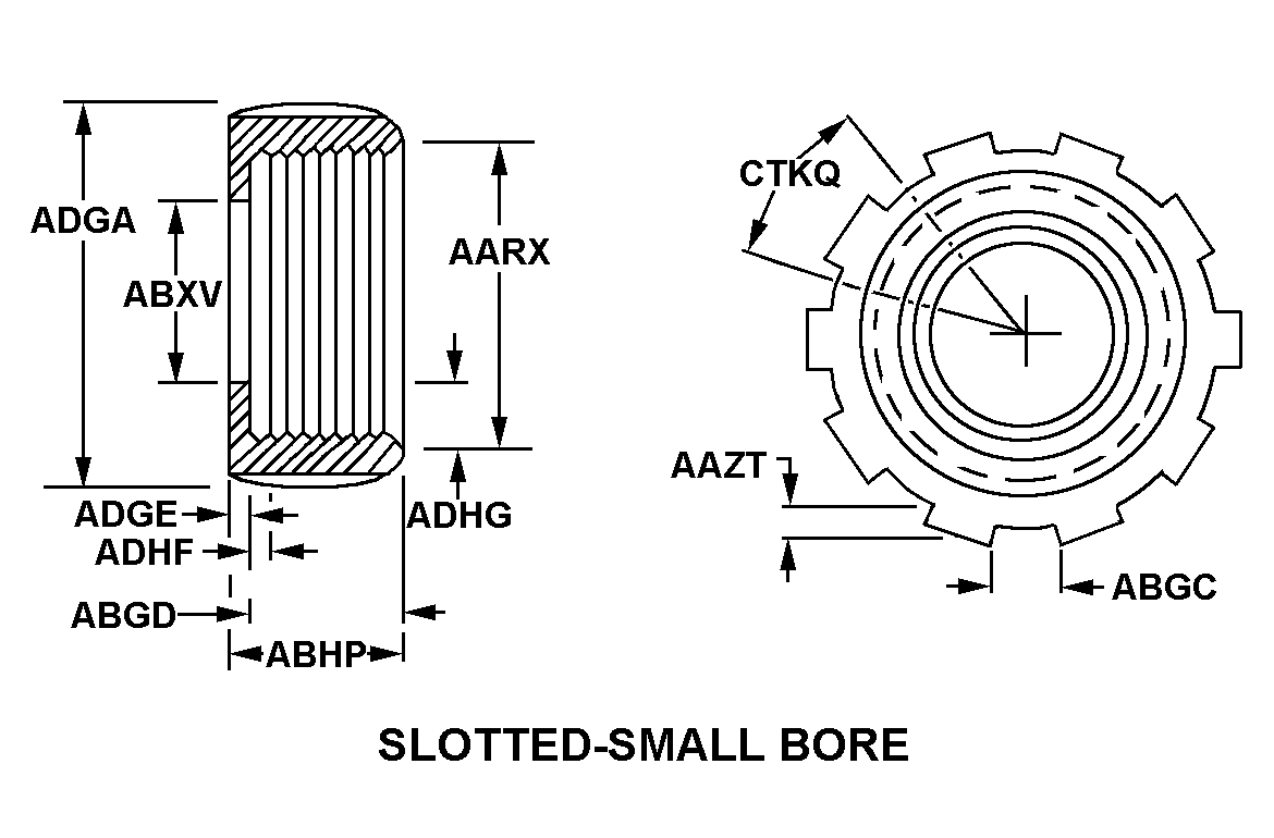 SLOTTED-SMALL BORE style nsn 5975-00-485-2267