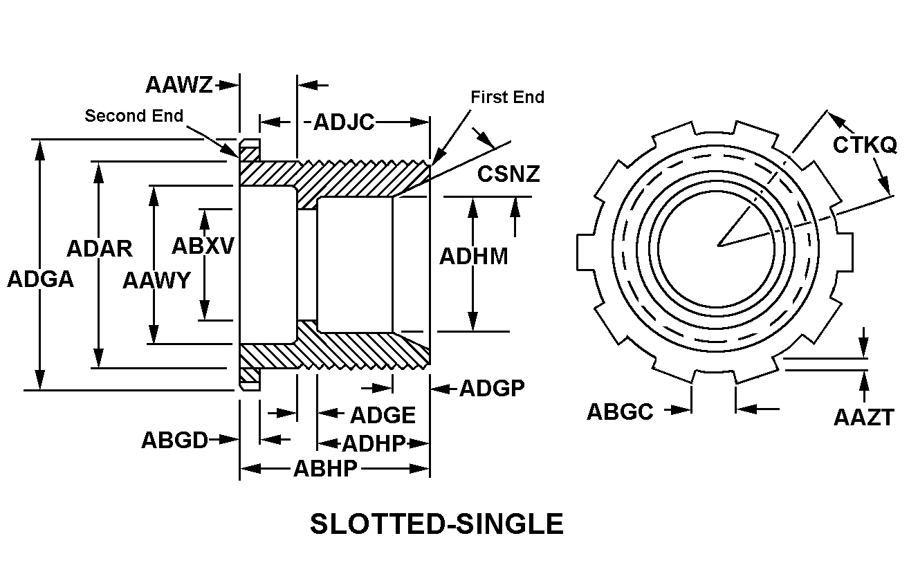 SLOTTED-SINGLE style nsn 5975-00-989-5046