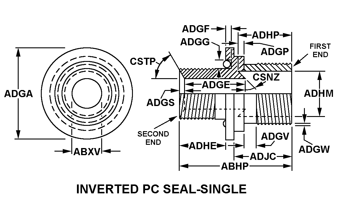INVERTED PC SEAL-SINGLE style nsn 5975-00-284-8436