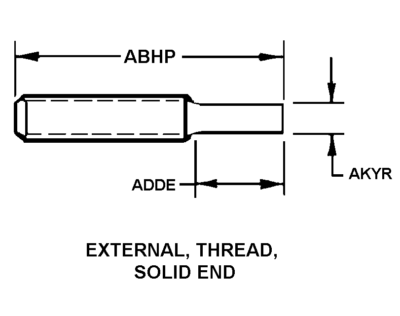 EXTERNAL THREAD, SOLID END style nsn 5340-01-161-6899