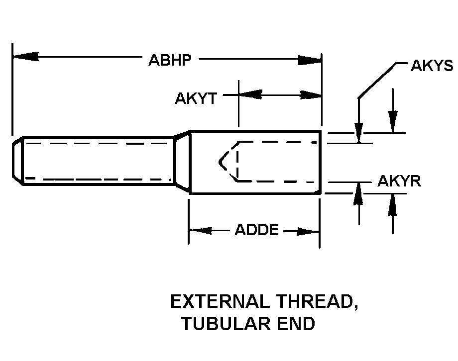 EXTERNAL THREAD, TUBULAR END style nsn 5340-01-132-8856