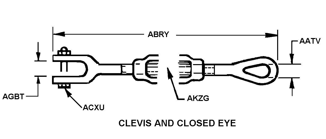 CLEVIS AND CLOSED EYE style nsn 5340-01-121-2956