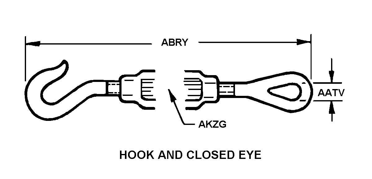 HOOK AND CLOSED EYE style nsn 5340-00-158-4230