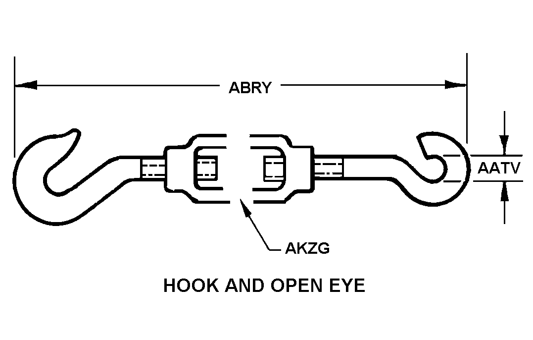 HOOK AND OPEN EYE style nsn 5340-00-161-1342