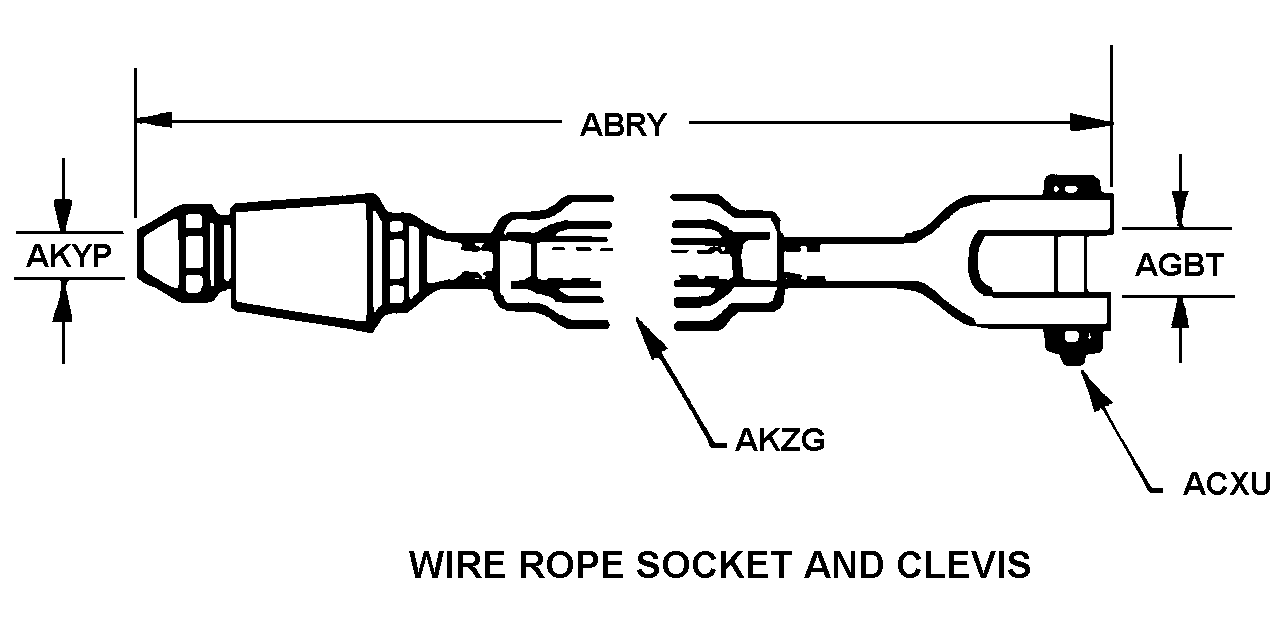 WERE ROPE SOCKET AND CLEVIS style nsn 5340-00-286-0442