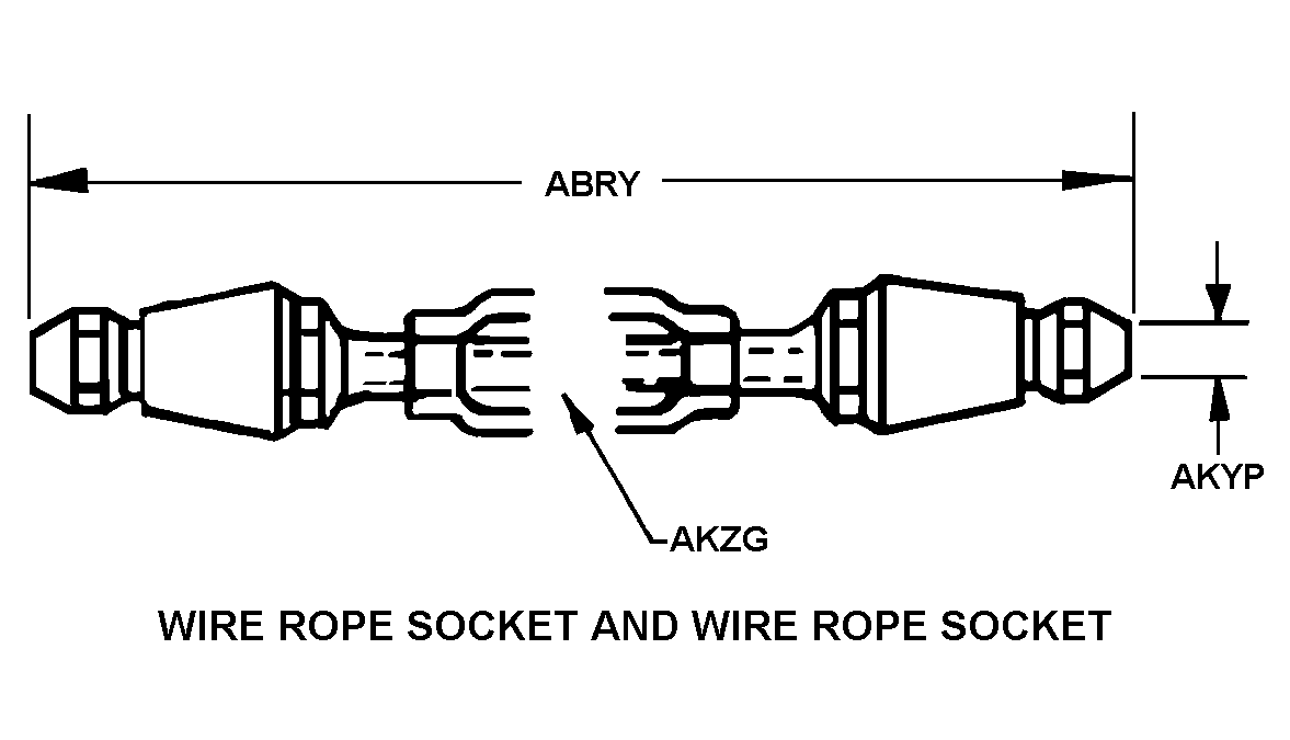 WIRE ROPE SOCKET AND WIRE ROPE SOCKET style nsn 5340-00-281-7012