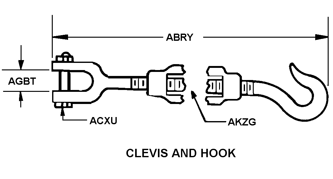 CLEVIS AND HOOK style nsn 5340-01-298-1351