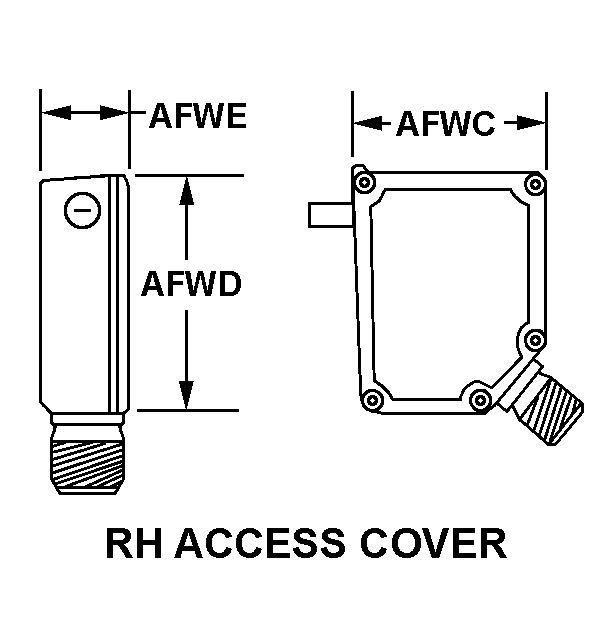 RH ACCESS COVER style nsn 5930-01-601-3690