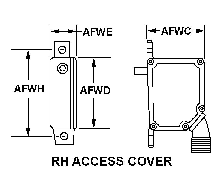 RH ACCESS COVER style nsn 5930-01-601-3690