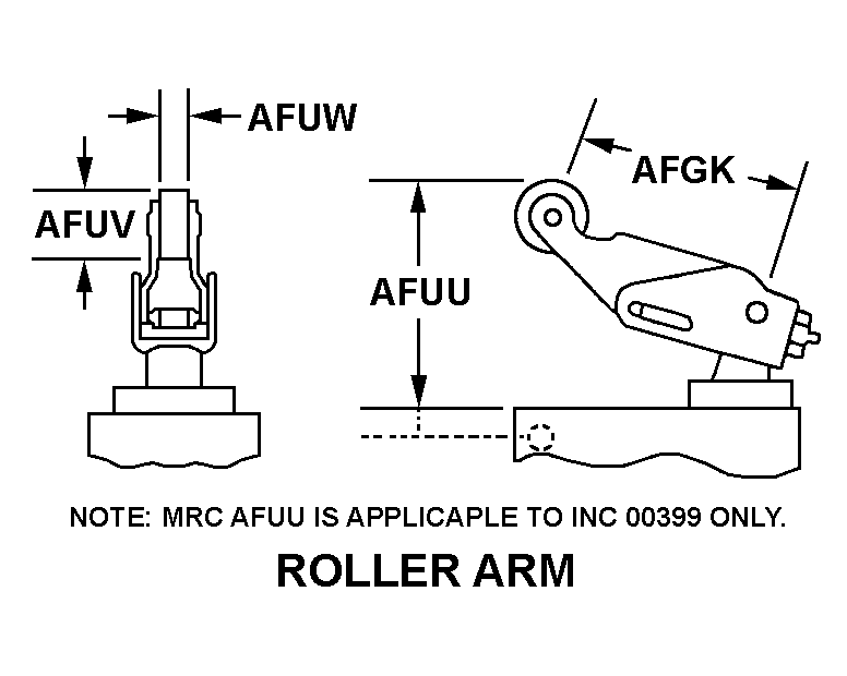 ROLLER ARM style nsn 5930-01-025-7183