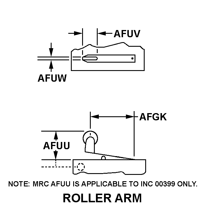 ROLLER ARM style nsn 5930-01-164-5203