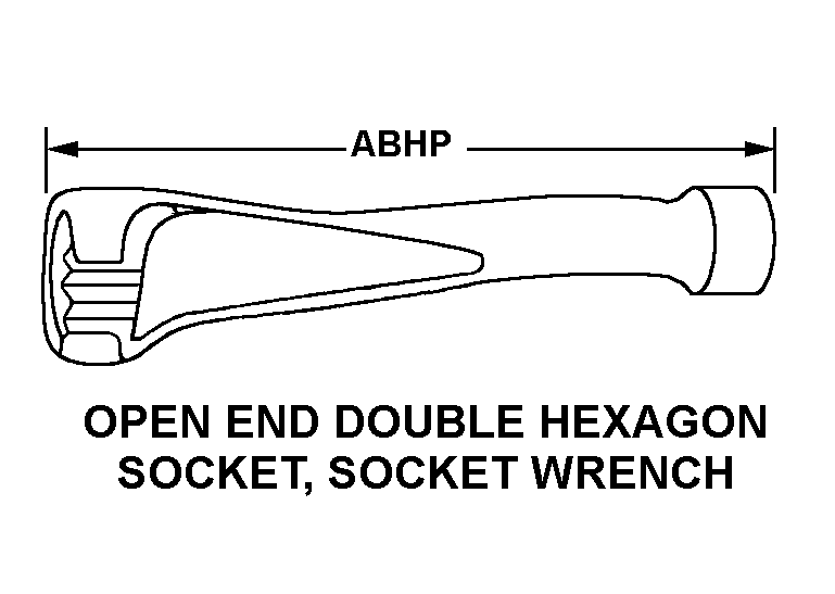 OPEN END DOUBLE HEXAGON SOCKET, SOCKET WRENCH style nsn 5120-01-141-0054