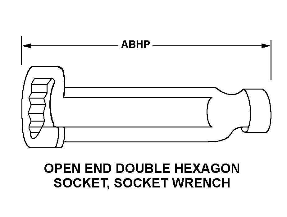 OPEN END DOUBLE HEXAGON SOCKET, SOCKET WRENCH style nsn 5120-01-141-0054